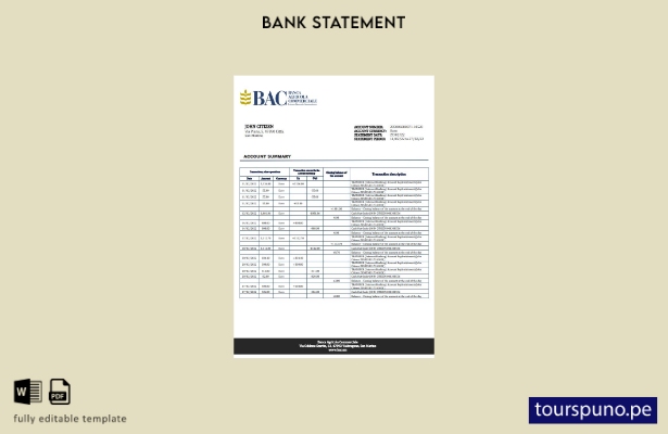 listo para imprimir plantilla de Word   extracto bancario de San Marino Banca Ag